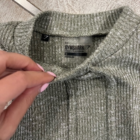 Gymshark Slounge Crop Top - Washed Khaki Marl - Picture 8 of 9